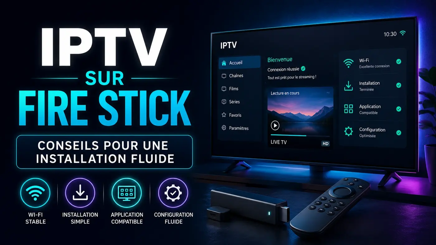 IPTV sur Fire Stick avec conseils pour une installation fluide, Wi-Fi stable, application compatible et configuration optimisée