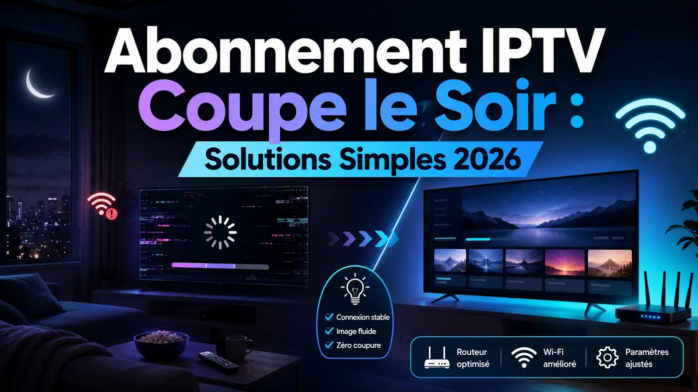 Abonnement IPTV coupe le soir avec solutions simples pour améliorer la connexion, le Wi-Fi et la stabilité en 2026